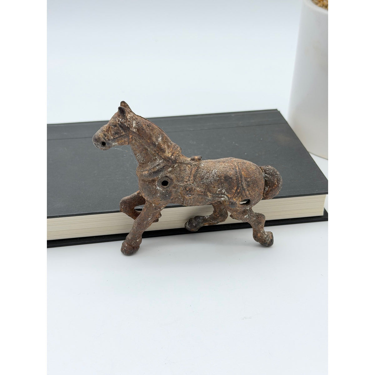 Antique Cast Iron Horse Figurine Rustic Equestrian Primitive Decor