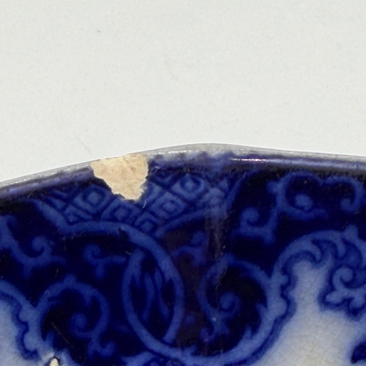 Antique Thomas Phillips & Son Lahore Burslem Flow Blue Plate Pagoda Chinoiserie