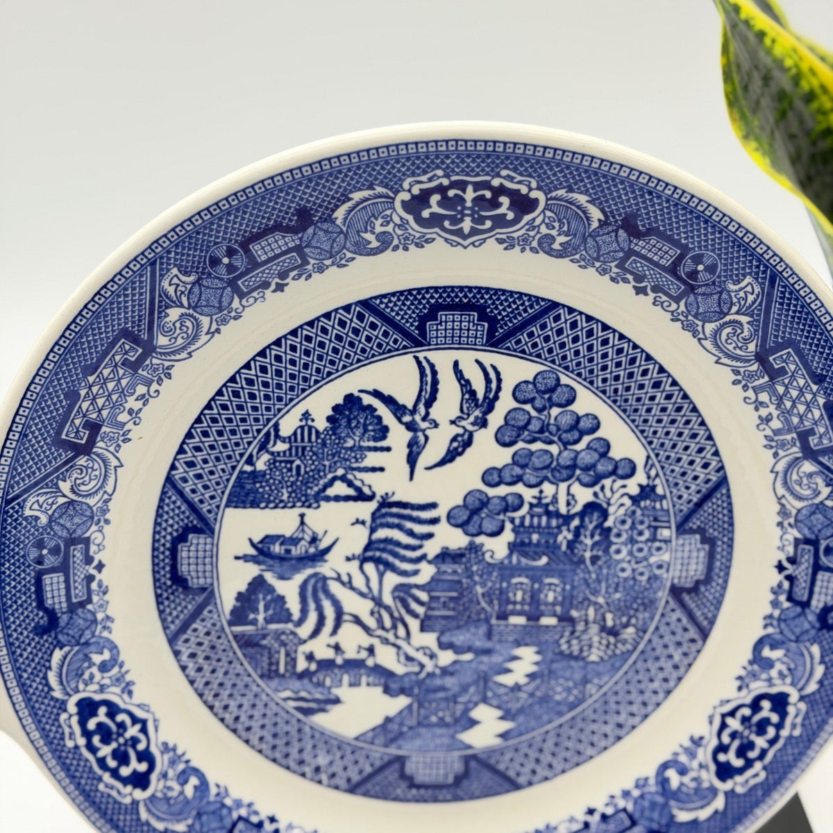 Vintage Royal China Willow Ware Blue White Handled Cake Plate Serving Platter