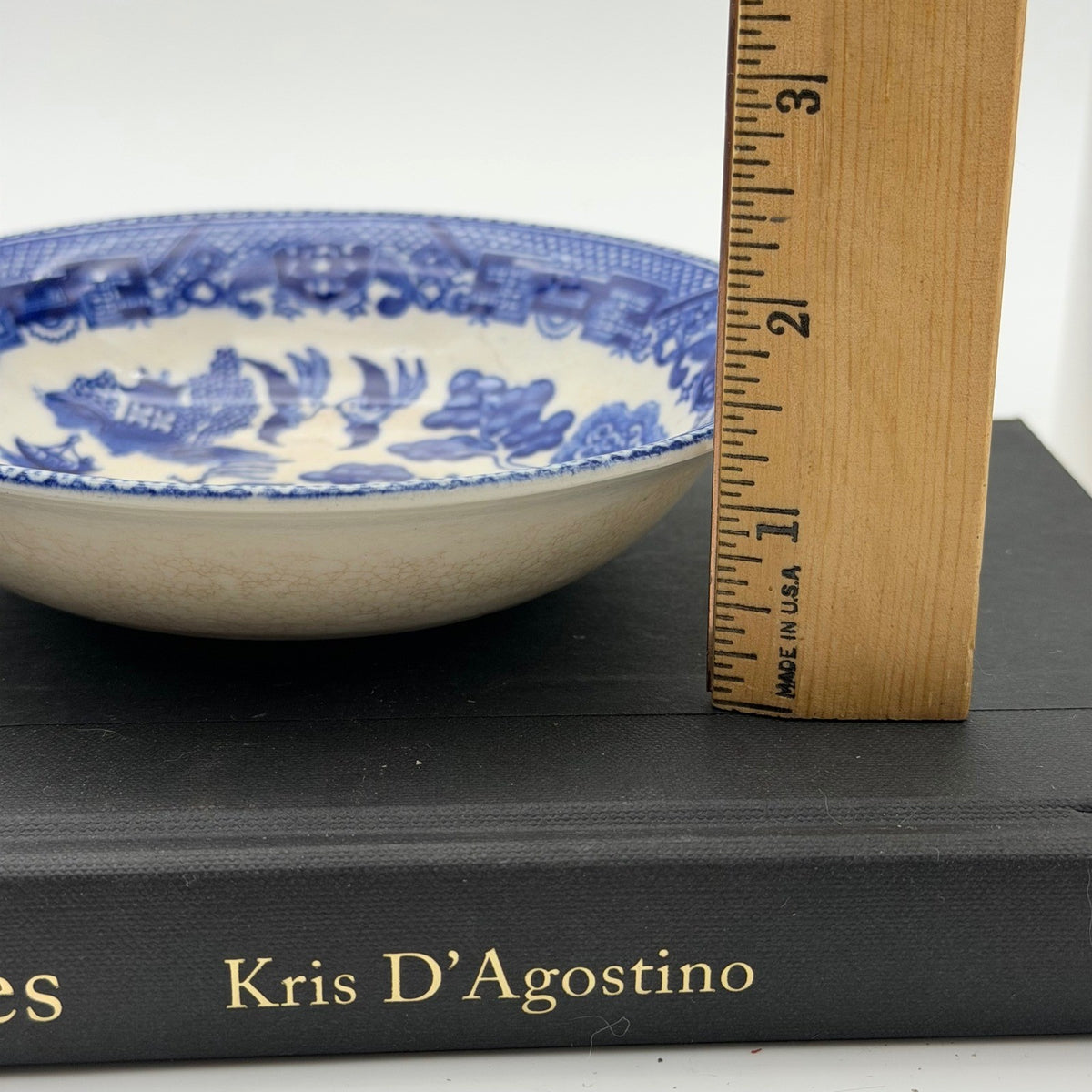 Vintage Japan Blue Willow Small Bowls 6" Cereal Stained and Crazed Set of 4