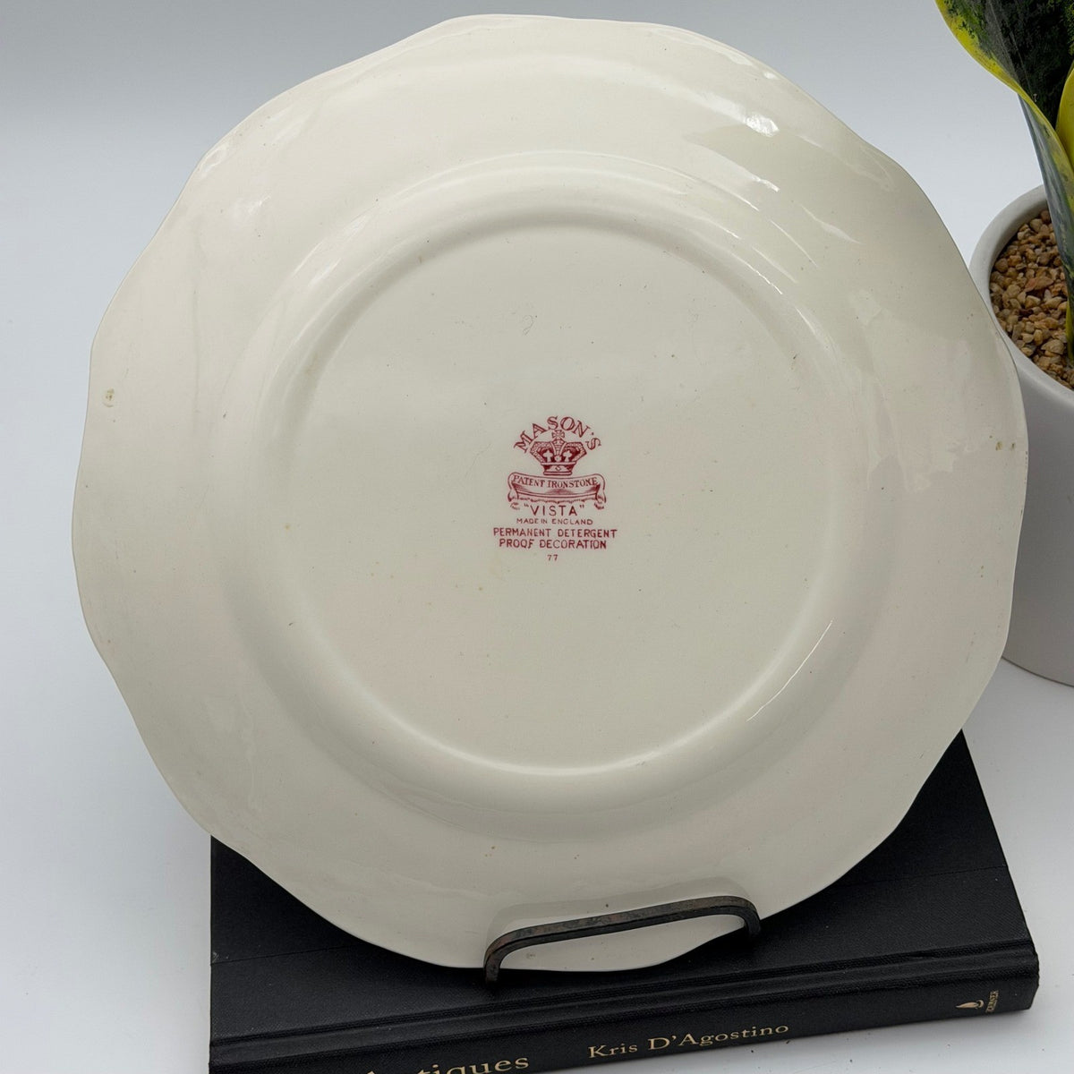 Vintage Mason's Vista Red Transferware Ironstone Plate Made in England 10.5"