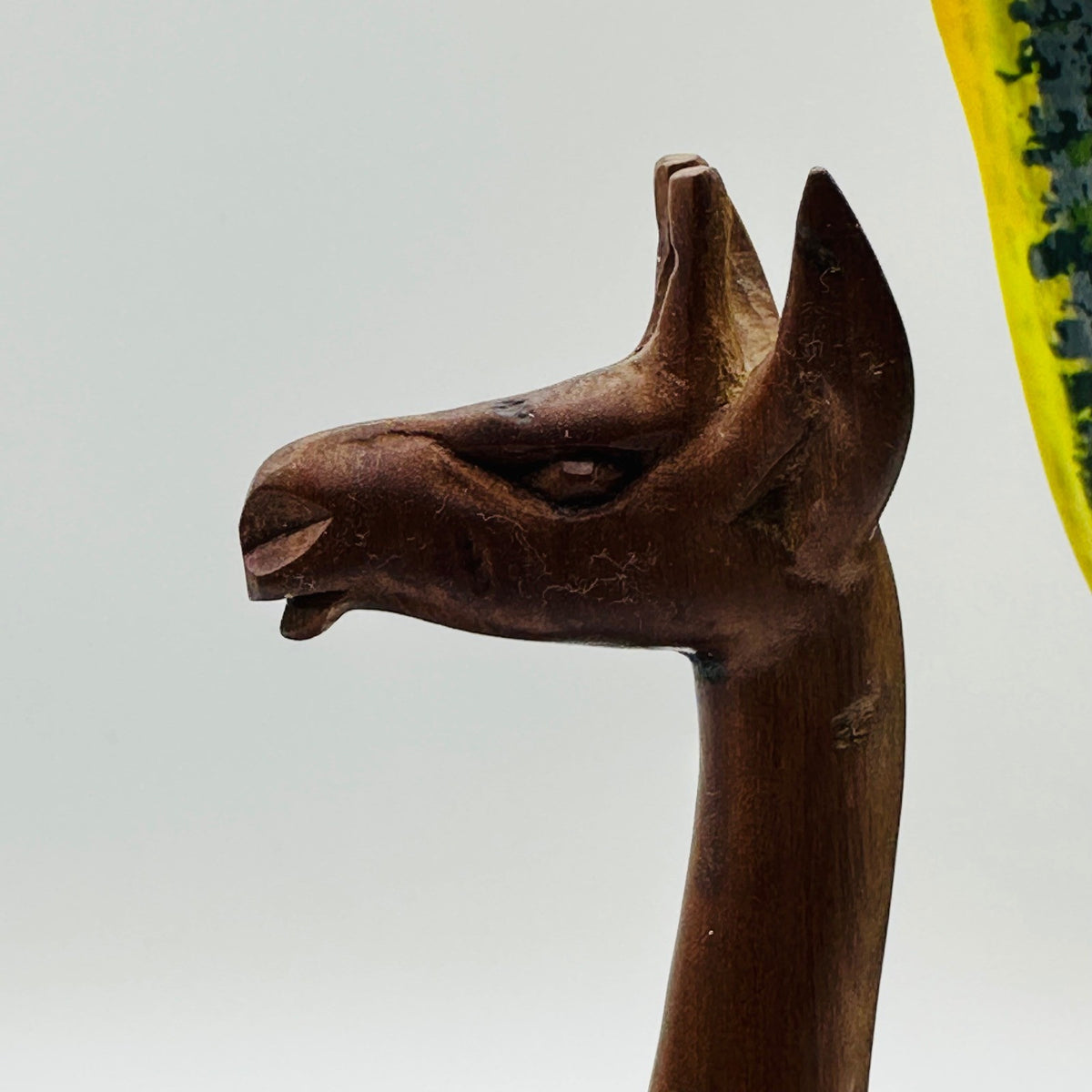 Hand Carved Wooden Giraffe Figurine 12" Boho African Safari Decor