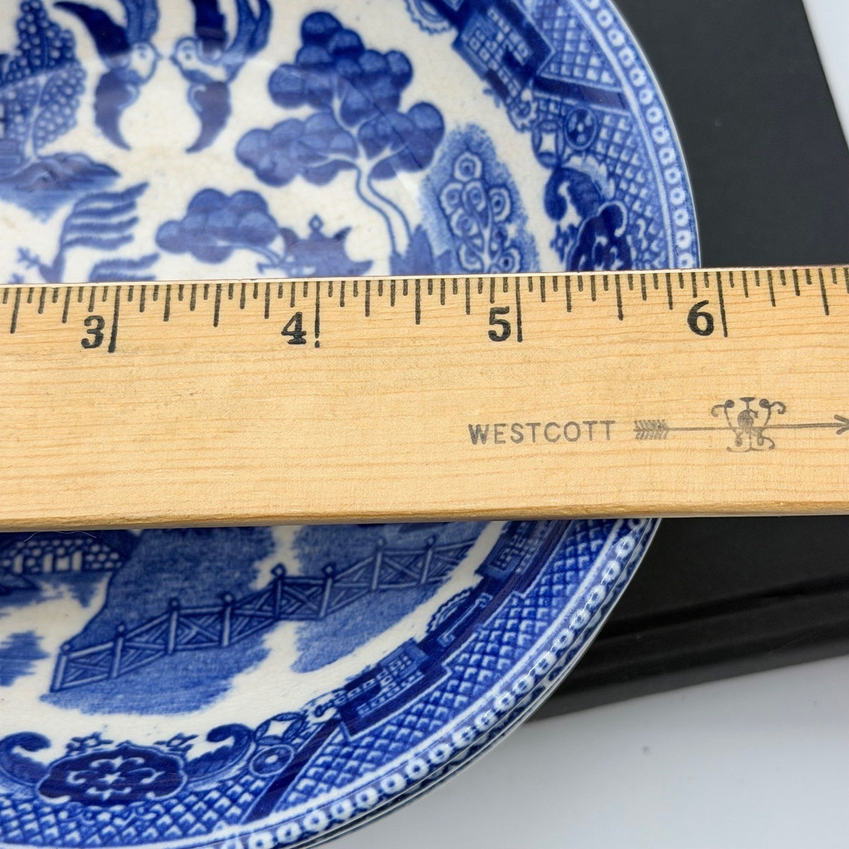 Vintage Japan Blue Willow Small Bowls 6" Cereal Stained and Crazed Set of 4