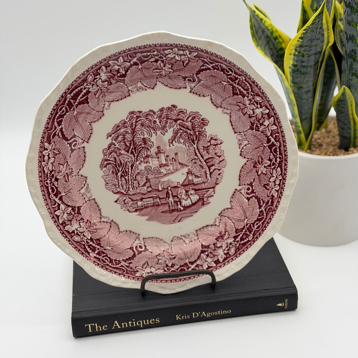 Vintage Mason's Vista Red Transferware Ironstone Plate Made in England 10.5"