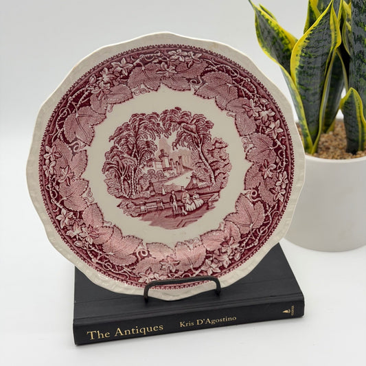 Vintage Mason's Vista Red Transferware Ironstone Plate Made in England 10.5"