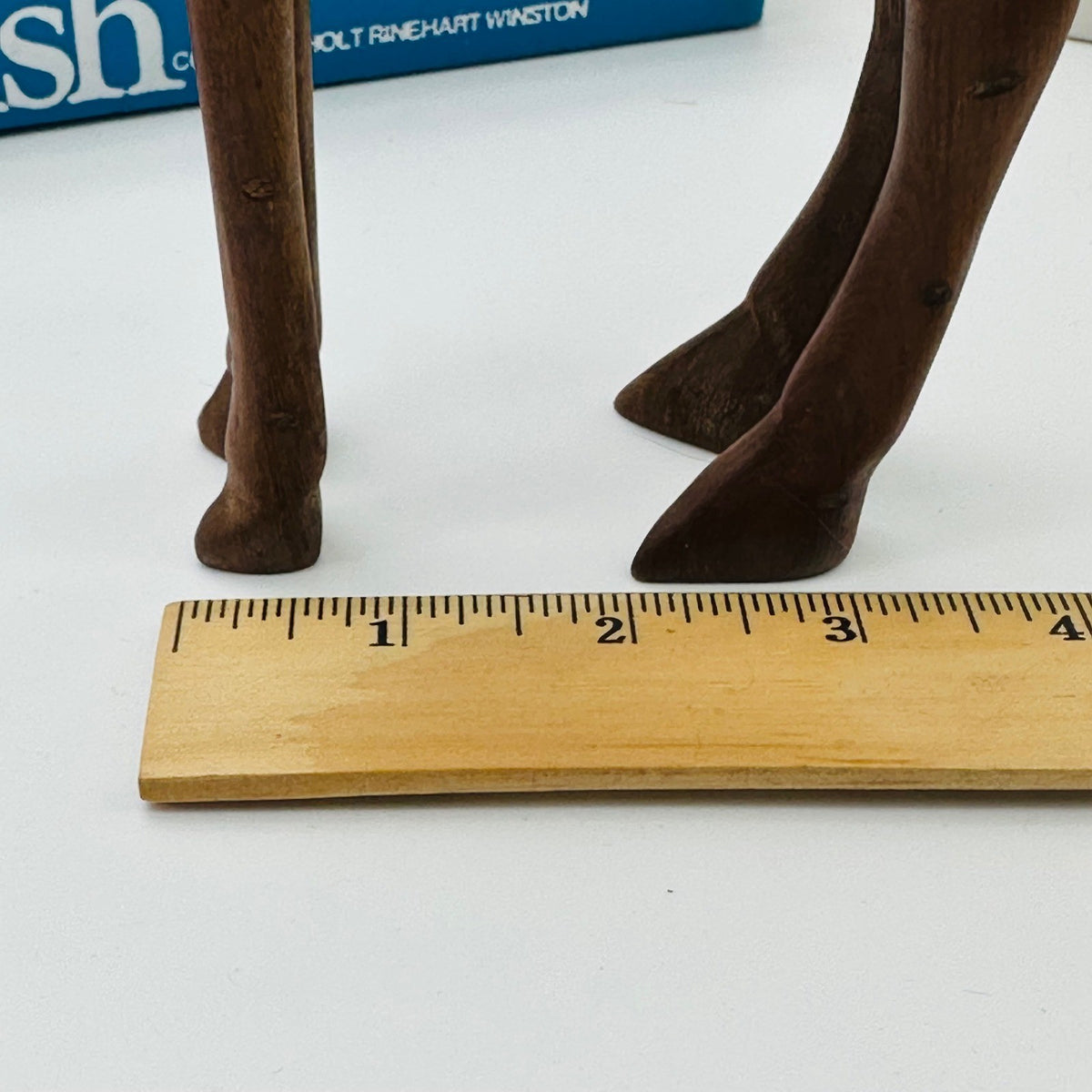 Hand Carved Wooden Giraffe Figurine 12" Boho African Safari Decor