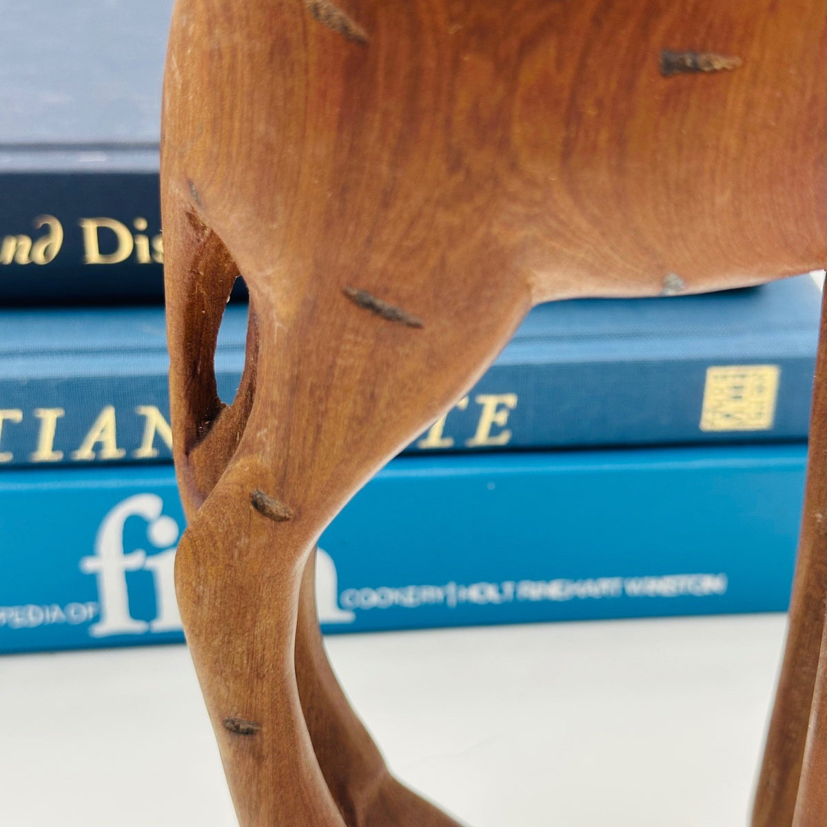 Hand Carved Wooden Giraffe Figurine 12" Boho African Safari Decor
