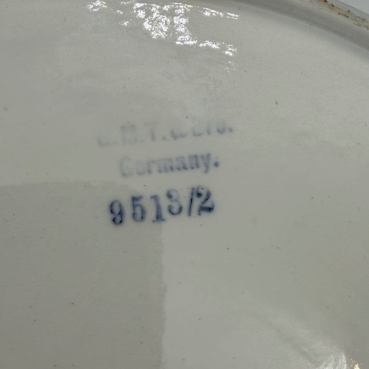 Antique German Blue Onion Ceramic Baking Dish Bowl 9518/2 Blue and White Floral