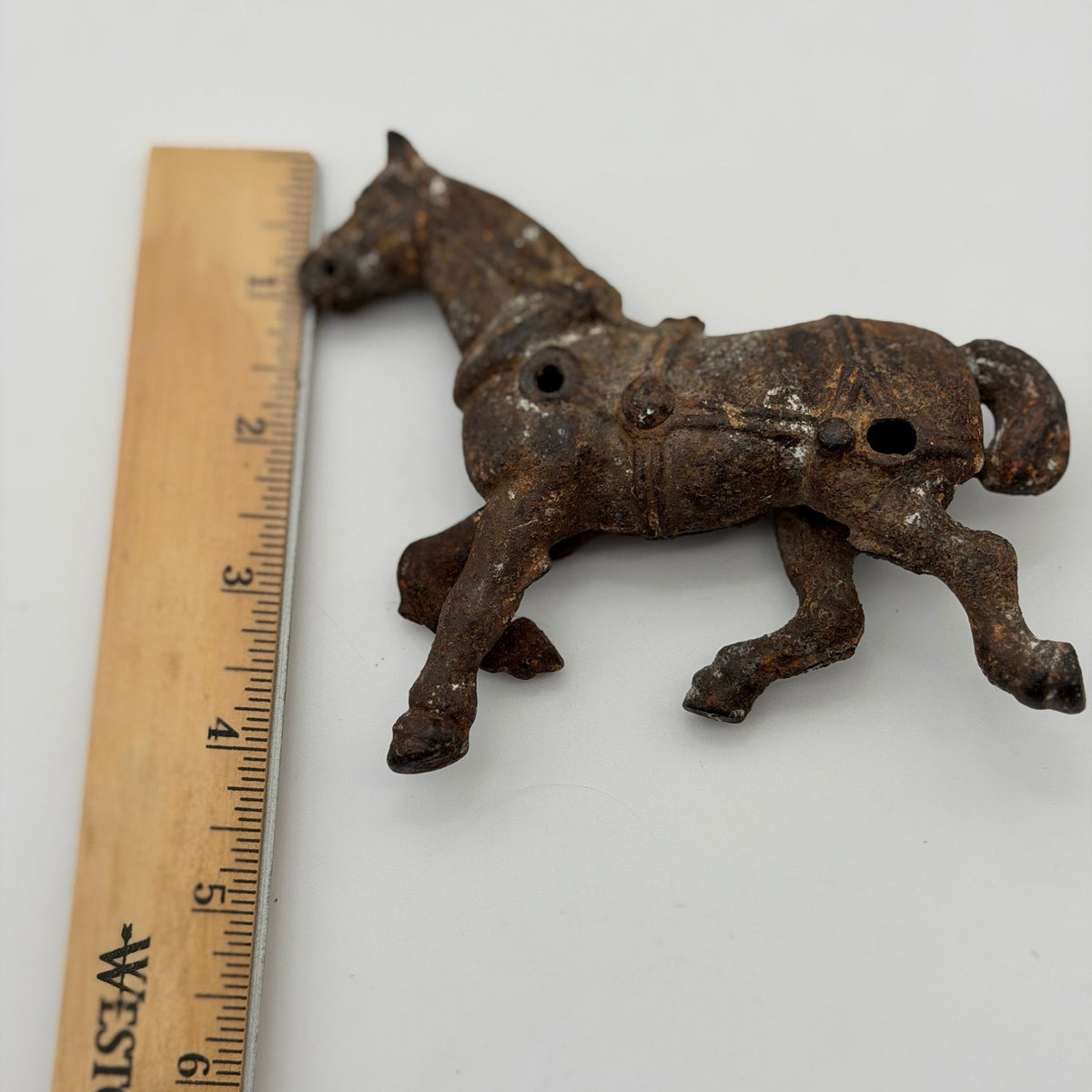 Antique Cast Iron Horse Figurine Rustic Equestrian Primitive Decor