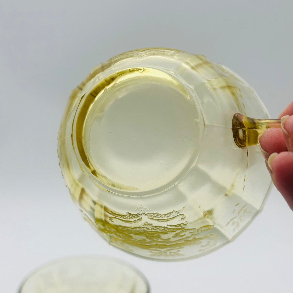 Federal Glass Madrid Yellow Depression Glass Teacups Set of 2