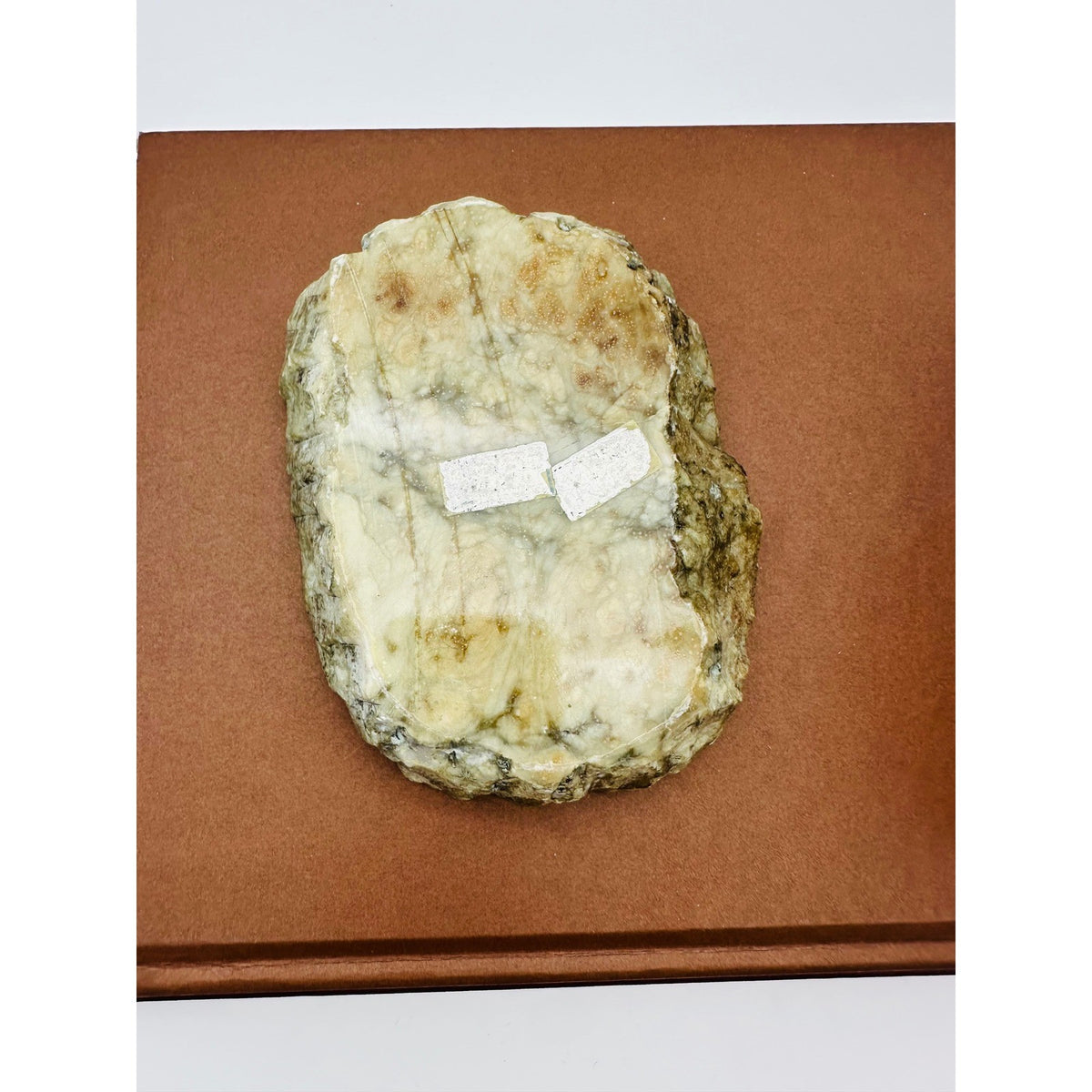 Vintage Carved Onyx Stone Ashtray Natural Marble Catchall Dish Tan Cream MCM5.5"