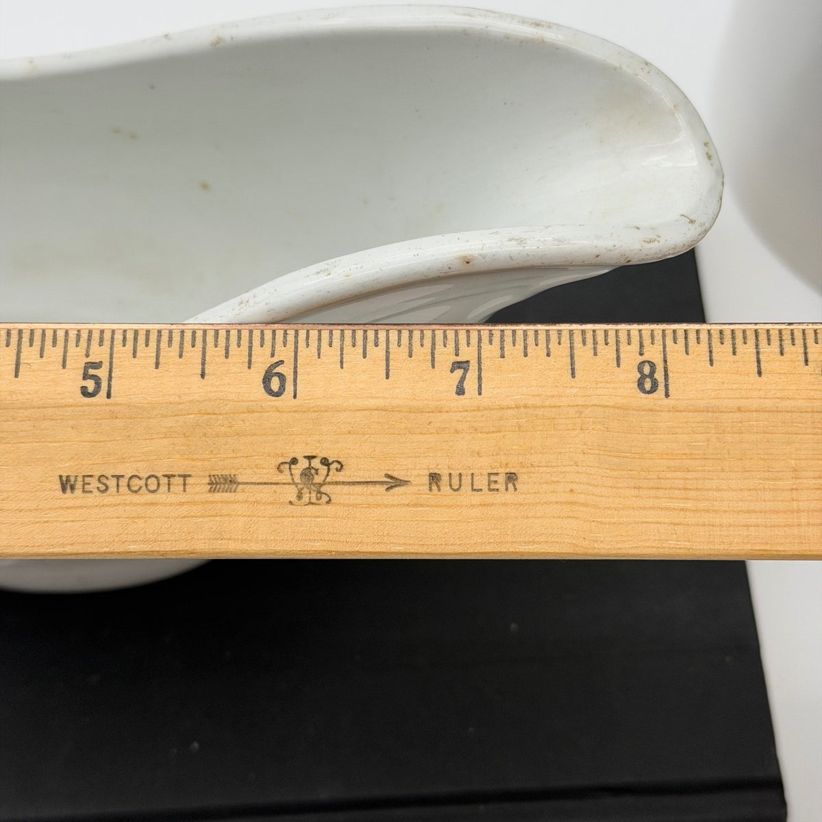 Antique Clementson Brothers White Ironstone Gravy Boat Embossed Leaf Hanley