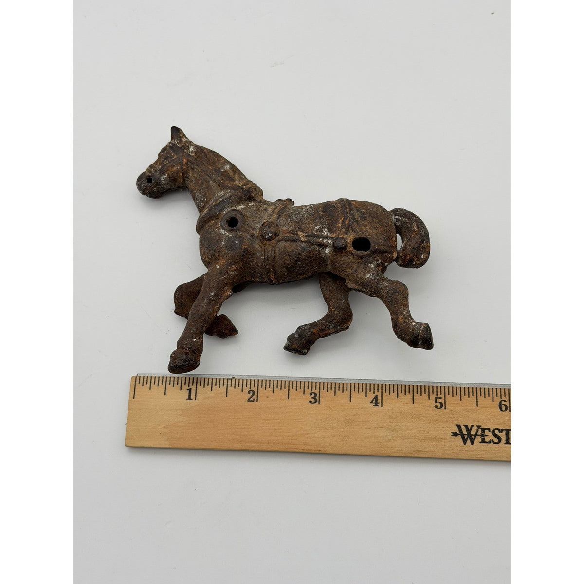 Antique Cast Iron Horse Figurine Rustic Equestrian Primitive Decor