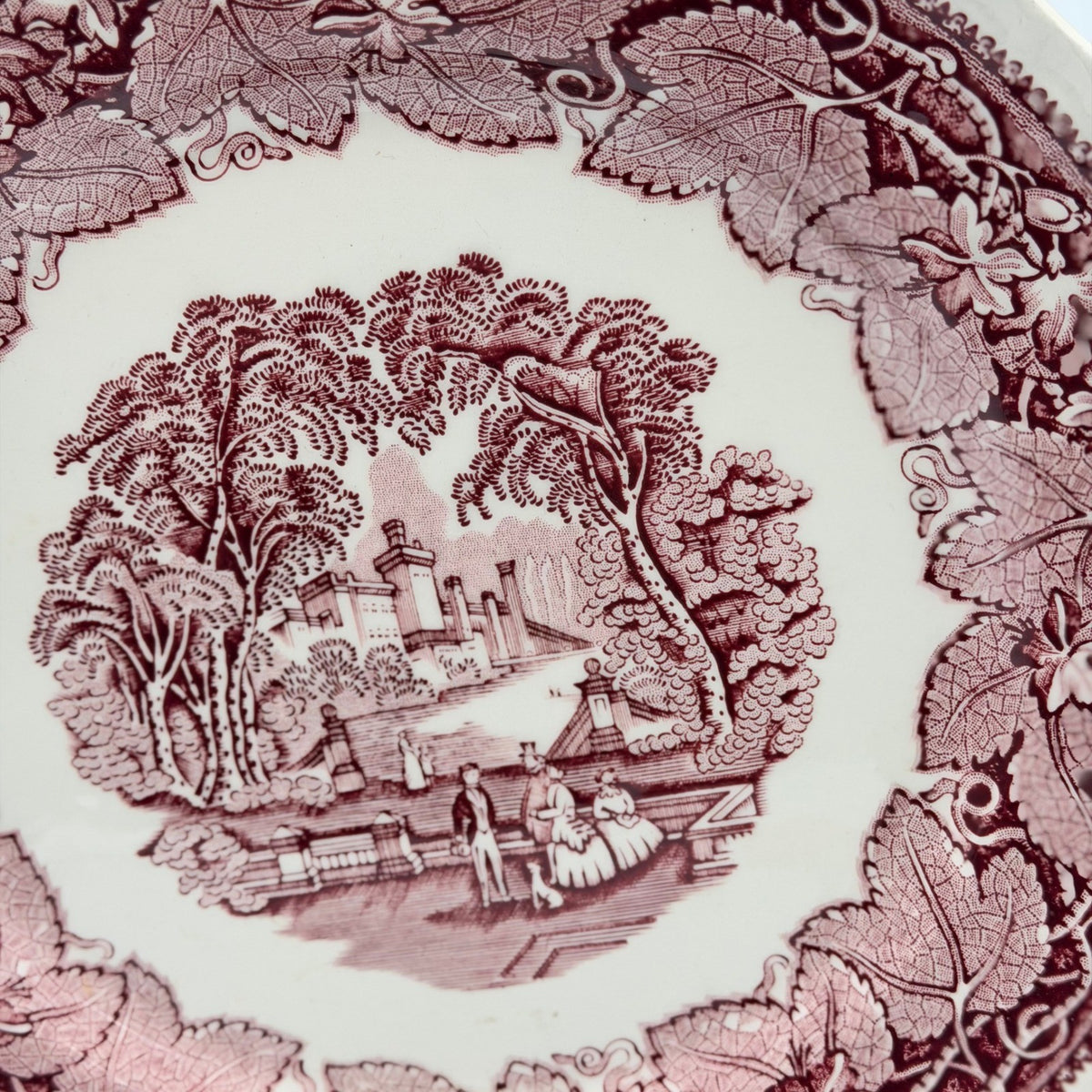 Vintage Mason's Vista Red Transferware Ironstone Plate Made in England 10.5"