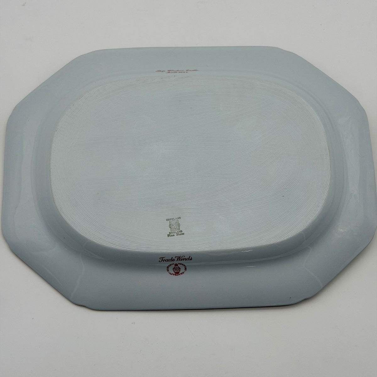 Vintage Spode Trade Winds Rust Red Ship  Serving Platter 14" Windsor Castle Fall